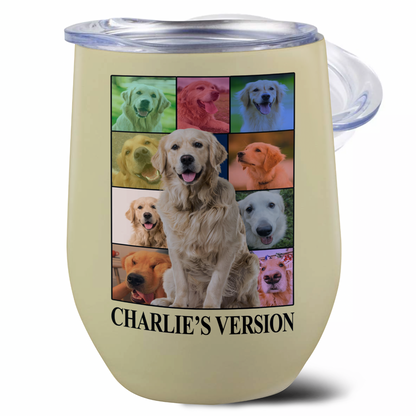 Personalized Dog's Tour Bootleg Wine Tumbler with Dog Photo Collage