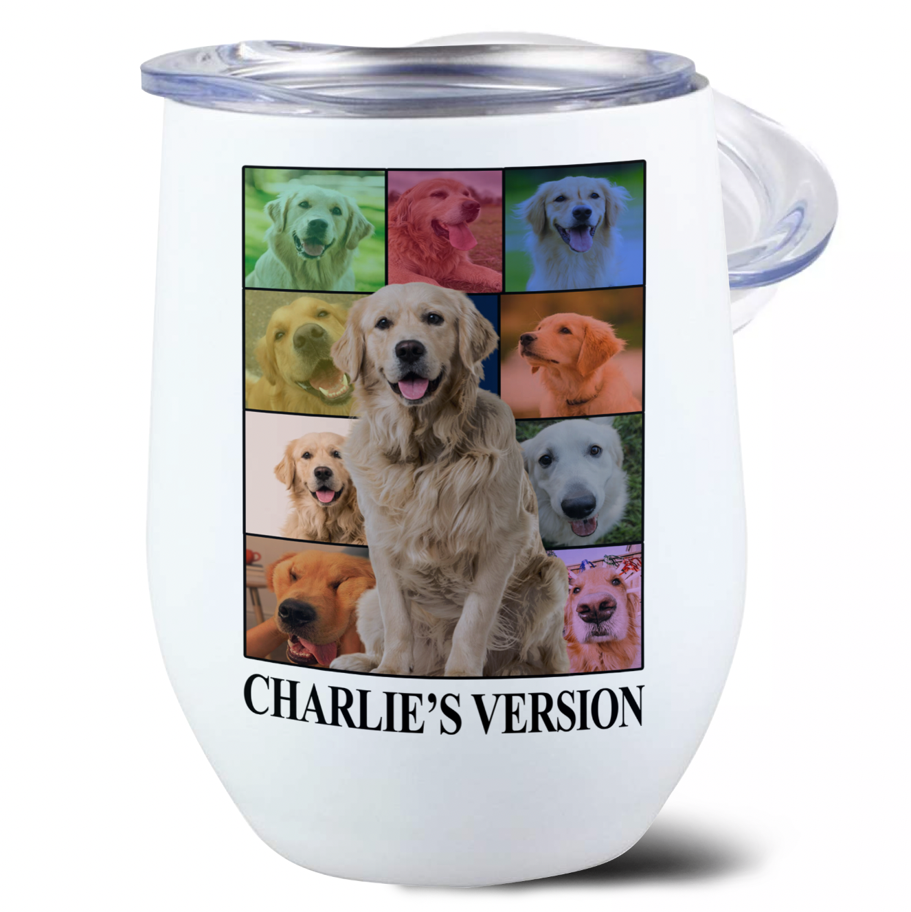 Personalized Dog's Tour Bootleg Wine Tumbler with Dog Photo Collage