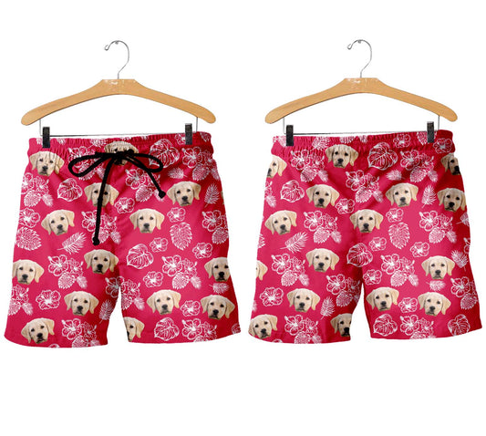 Personalized Tropical Shorts for Men with Pet or Human Face on it