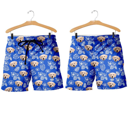 Personalized Tropical Shorts for Men with Pet or Human Face on it