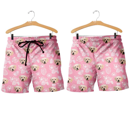 Personalized Tropical Shorts for Men with Pet or Human Face on it
