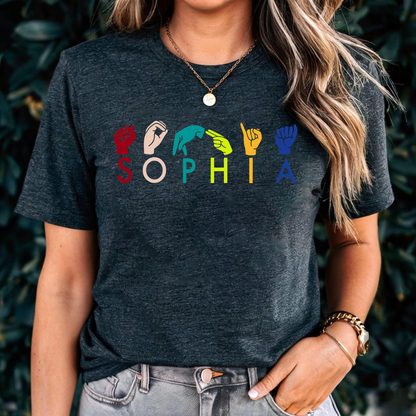 Personalized ASL American Sign Language T-Shirt – Custom Name ASL Tee