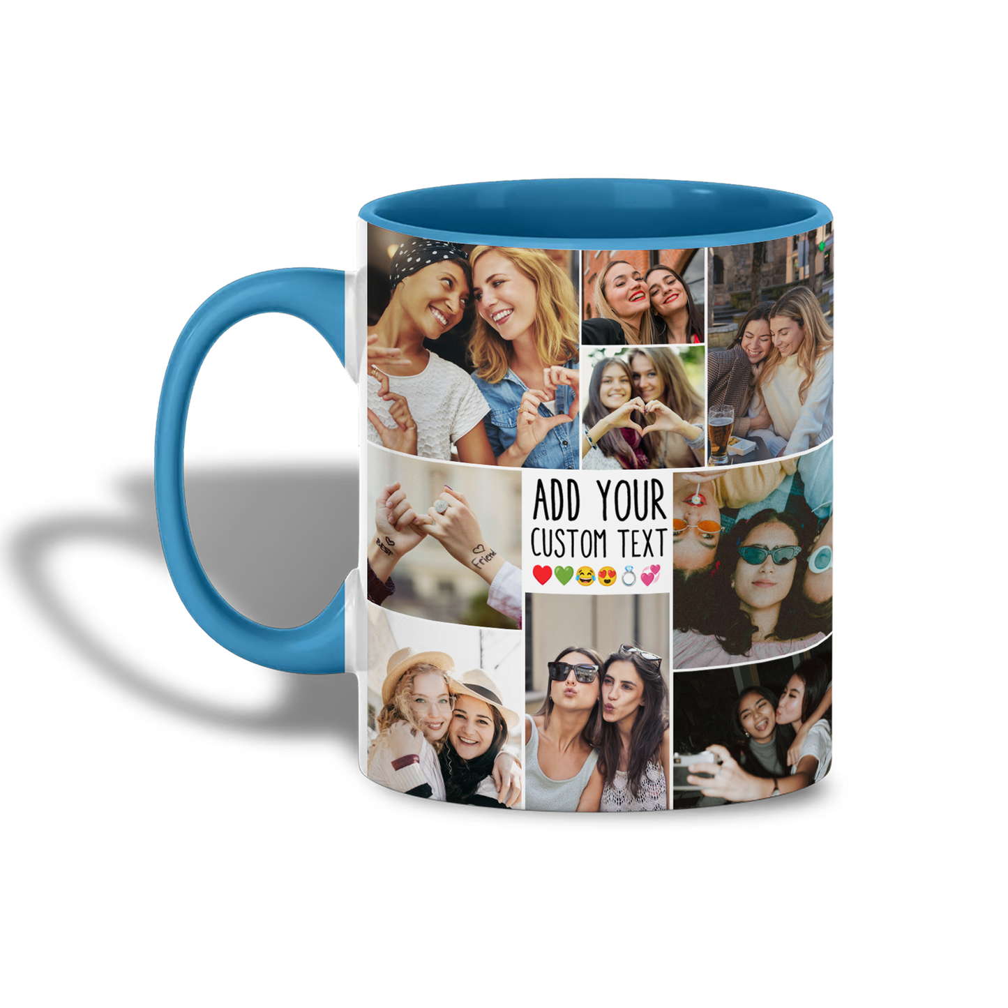 Personalized Collage Photo Accent Mug – Create Your Own Mug with Collage Photo & Text