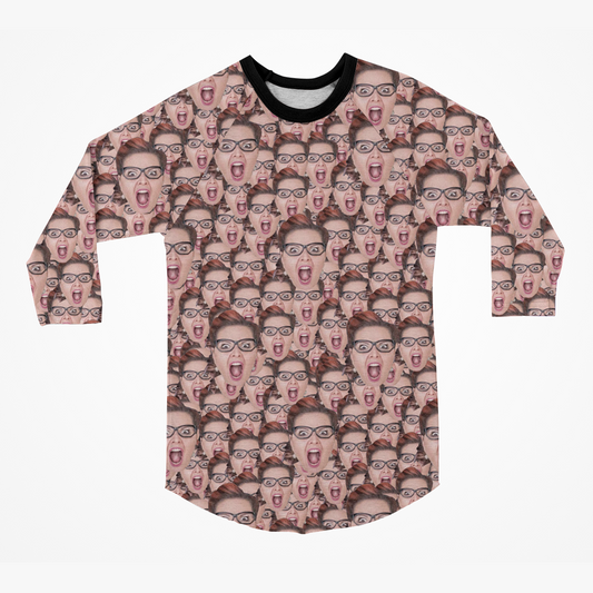 Put Your Photo Face on Personalized Funny 3/4 Sleeve Raglan T-Shirt