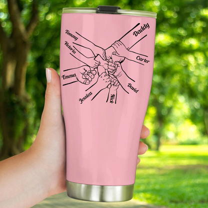 Custom Hand Kid Names Father's Day Gift for Dad from Child 30oz Tumbler