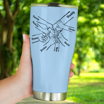 Custom Hand Kid Names Father's Day Gift for Dad from Child 30oz Tumbler