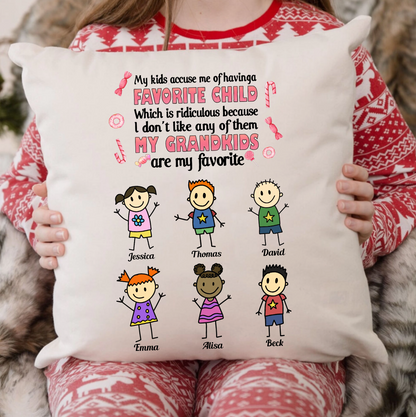 Funny Grandma Gift My Kids Accuse Me Of Having A Favorite Child Throw Pillow