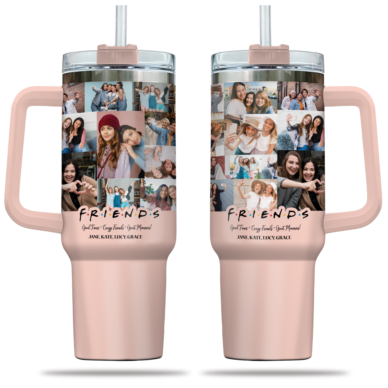 Create Best Friend BFF Gift From Photo Collage on Personalized 40oz Tumbler for Bestie