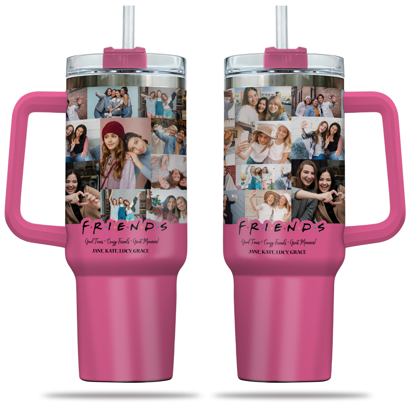 Create Best Friend BFF Gift From Photo Collage on Personalized 40oz Tumbler for Bestie