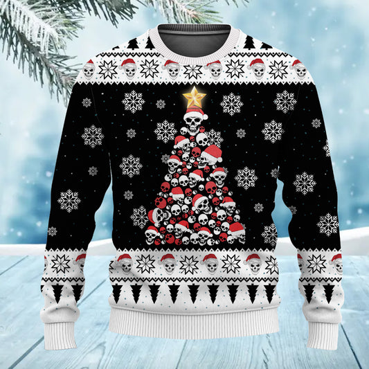 Skull Tree Christmas Unisex Ugly Sweater for Adult & Kids