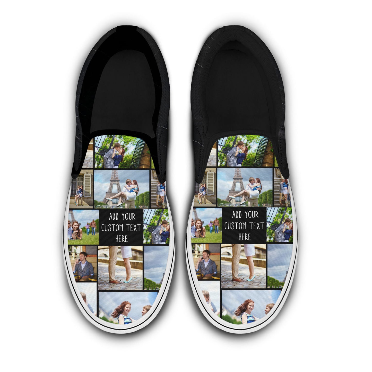 Slip-on Shoes with Collage Photo, Collage Photo on Slip Personalized Shoes