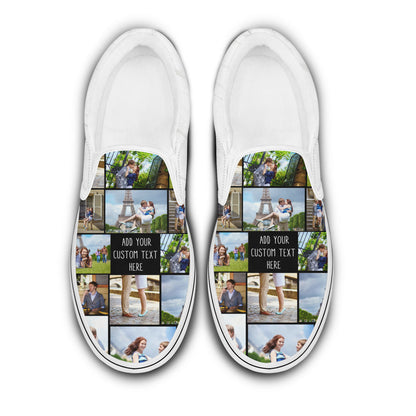 Slip-on Shoes with Collage Photo, Collage Photo on Slip Personalized Shoes