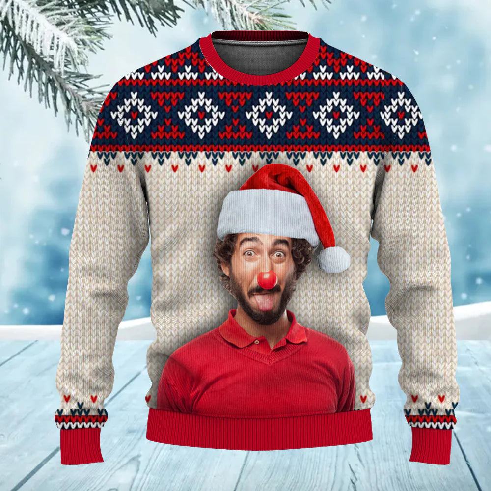 Ugly Sweater For Merry Christmas Ugly Christmas Sweater with Your Face Photo for Men & Women