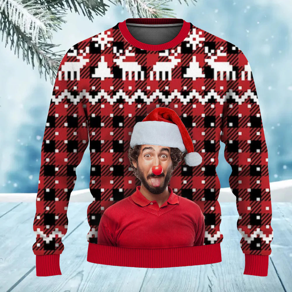 Ugly Sweater For Merry Christmas Ugly Christmas Sweater with Your Face Photo for Men & Women