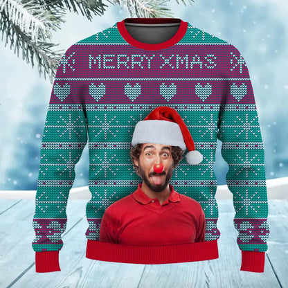 Ugly Sweater For Merry Christmas Ugly Christmas Sweater with Your Face Photo for Men & Women